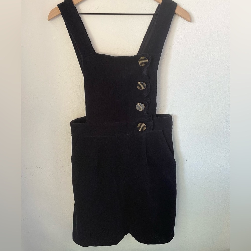 Love & Piece Collective Navy Corduroy Overall Dress Size M